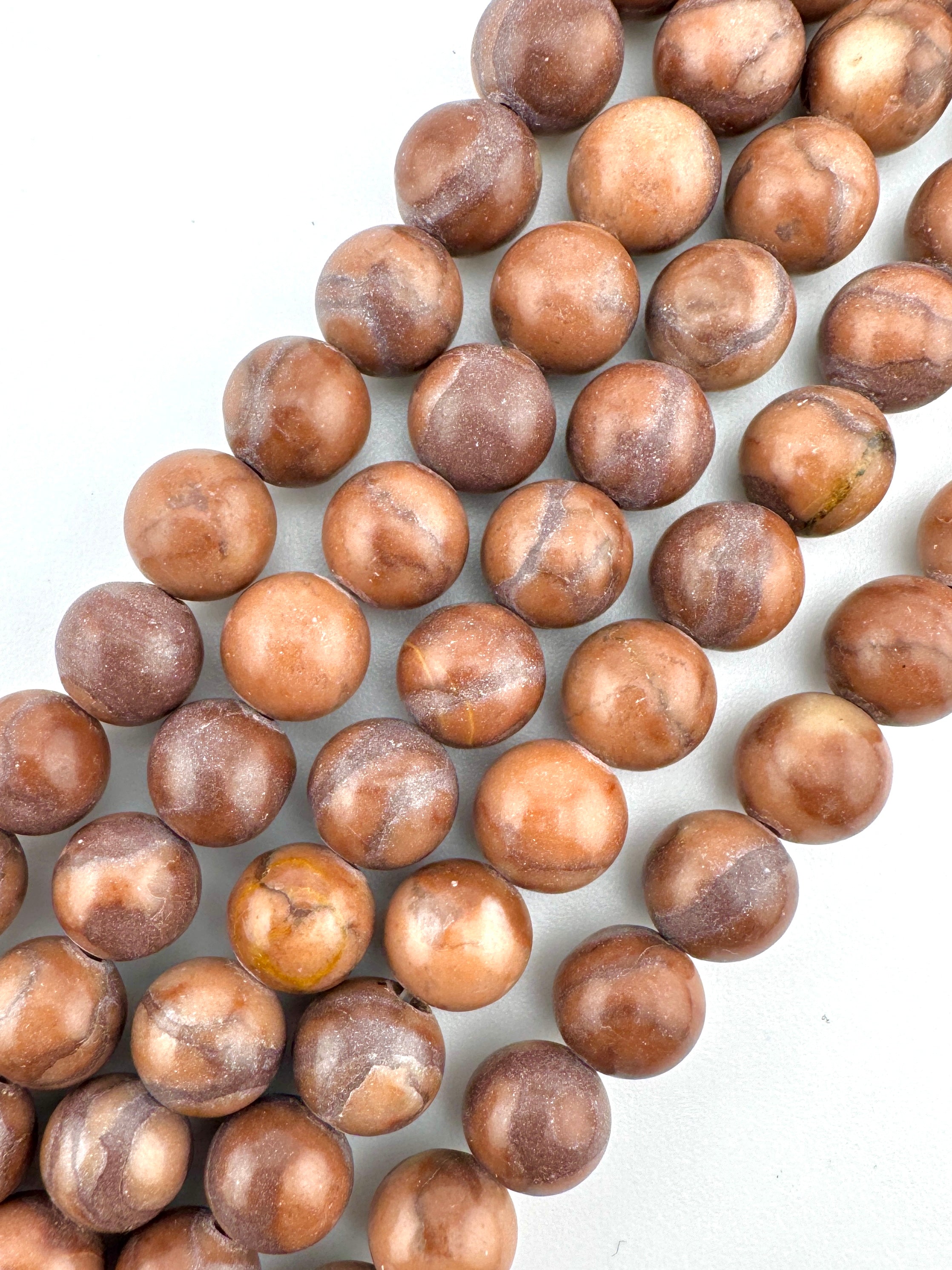 Red Wood Grain Beads Available in 6mm, 8mm Sizes