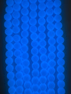 8mm Glass Glow In Dark Round Beads Light Blue