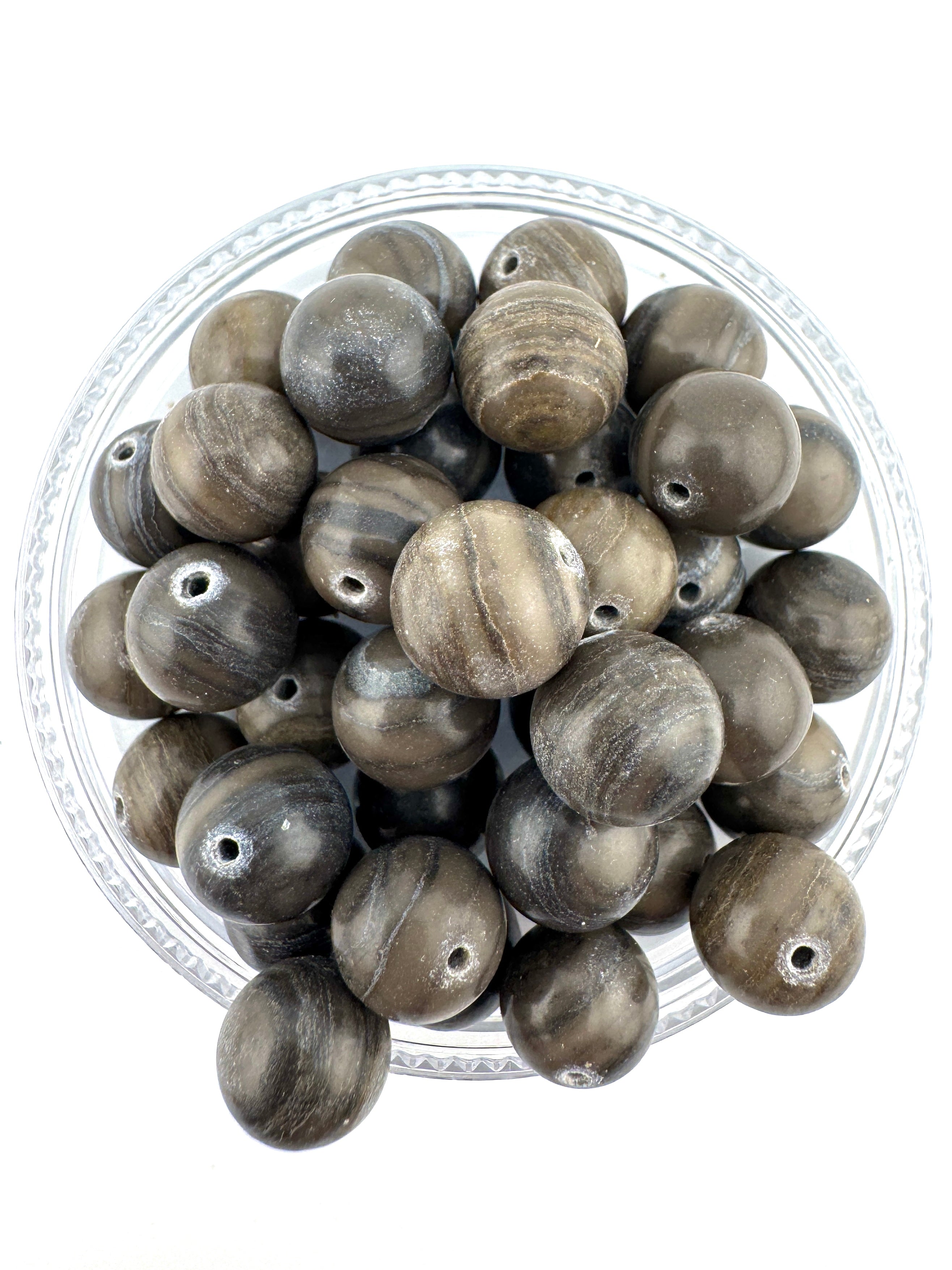 Grey Petrified Wood Beads Available in 6mm, 8mm, 10mm Sizes