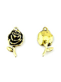 19mm Rose Charm Antique Gold