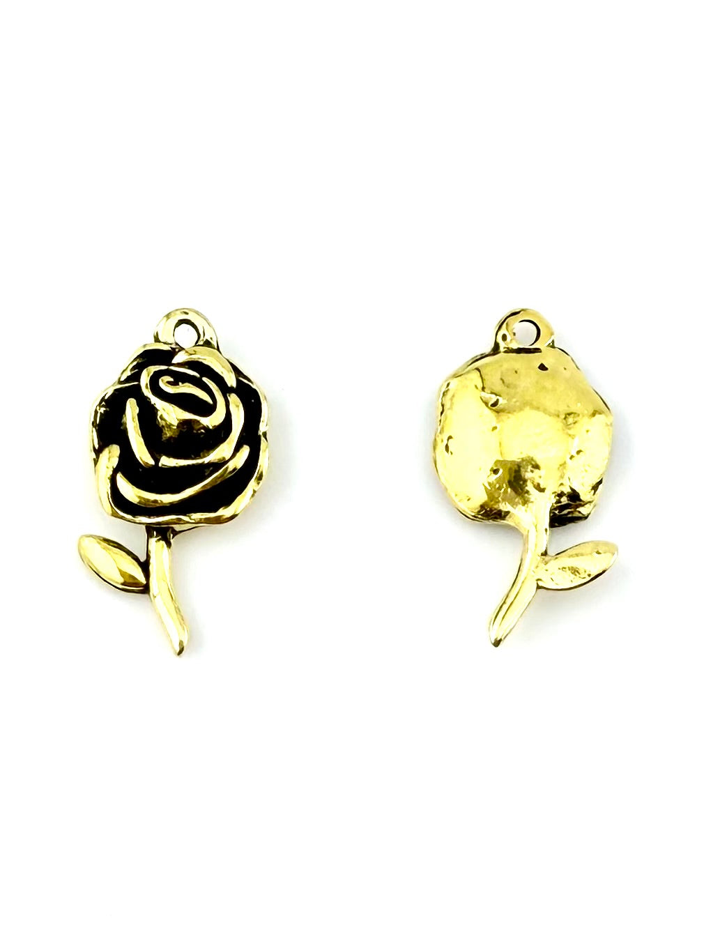 19mm Rose Charm Antique Gold