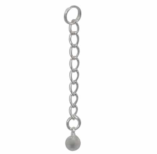 925 Sterling Silver extension with Ball Bead, 1 inch