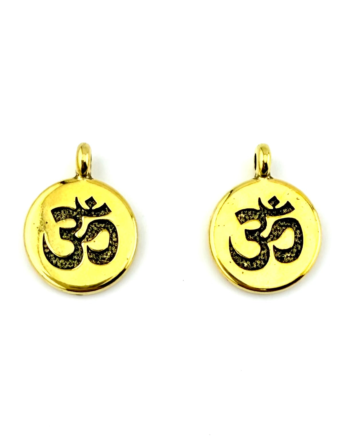 19mm Ohm Coin Charm Antique Gold