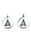 19mm Buddah Coin Charm Rhodium