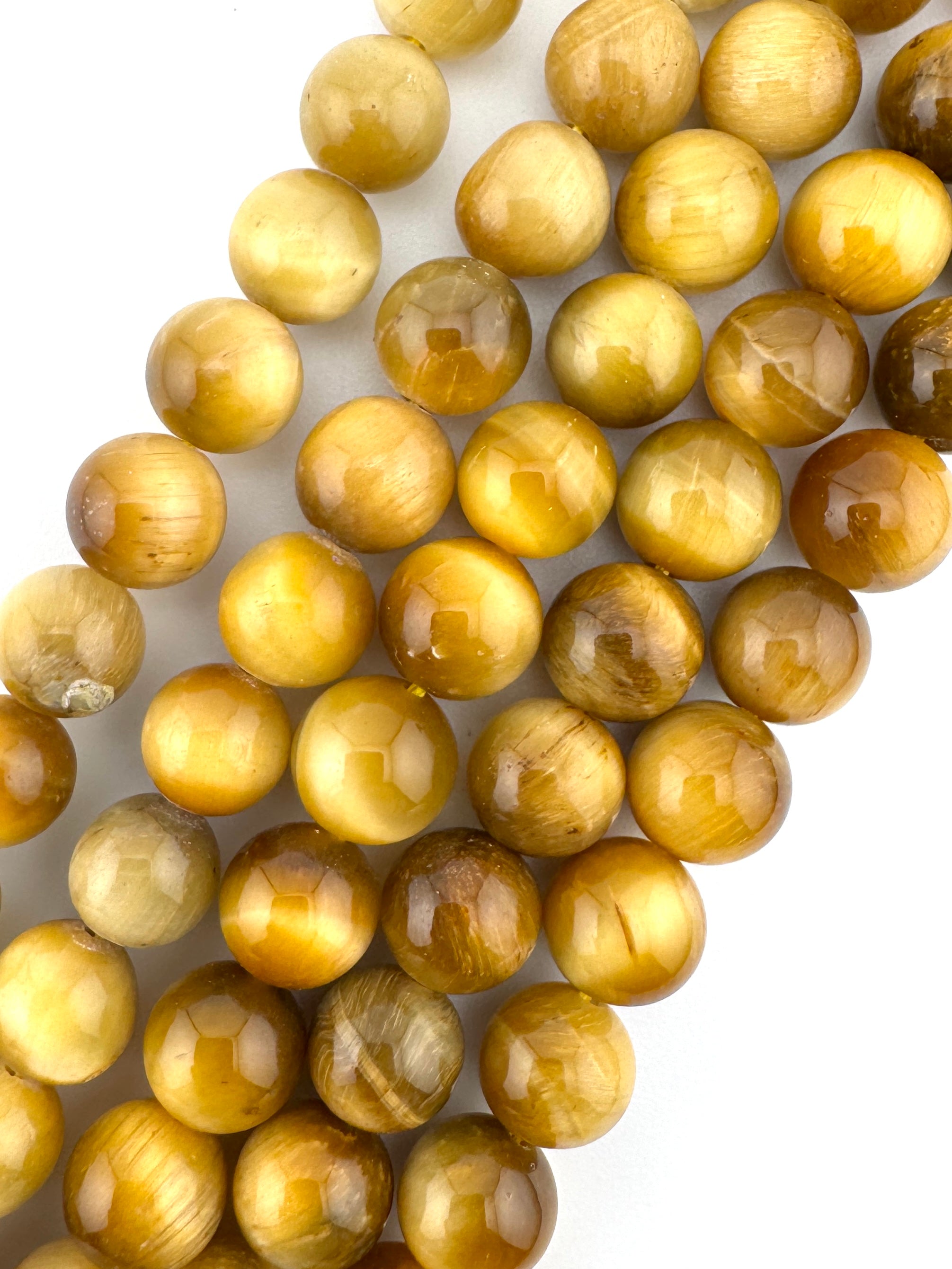 Dyed Tiger Eye Gold Beads Available in 6mm, 8mm Sizes