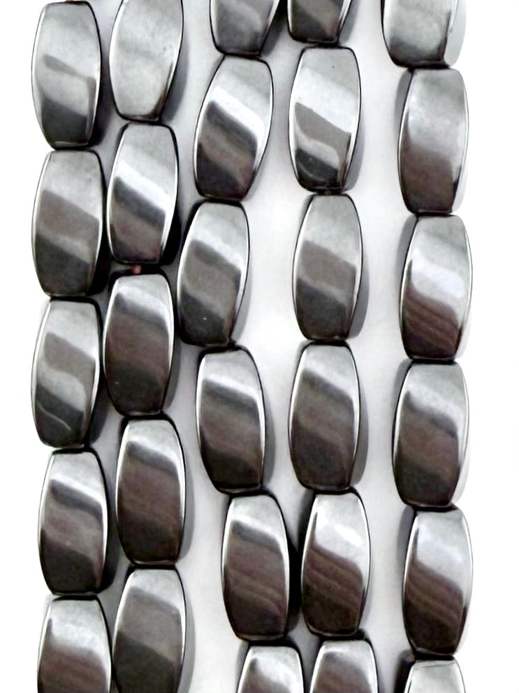 6.5x12mm Magnetic Hematite Twist Beads