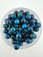 Dyed Tiger Eye Light Blue Beads Available in 6mm, 8mm, 10mm Sizes