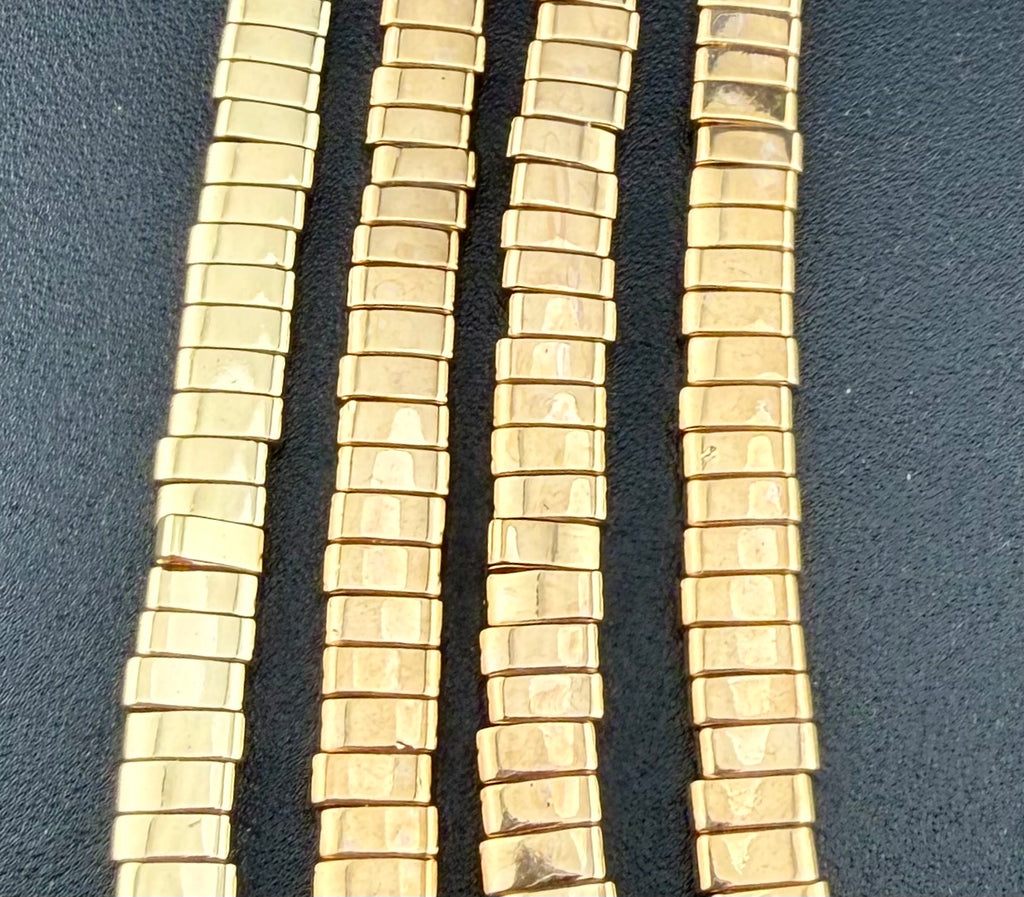 Gold Half Tila Hematite Beads 2.2x5.5mm