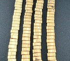 Gold Half Tila Hematite Beads 2.2x5.5mm