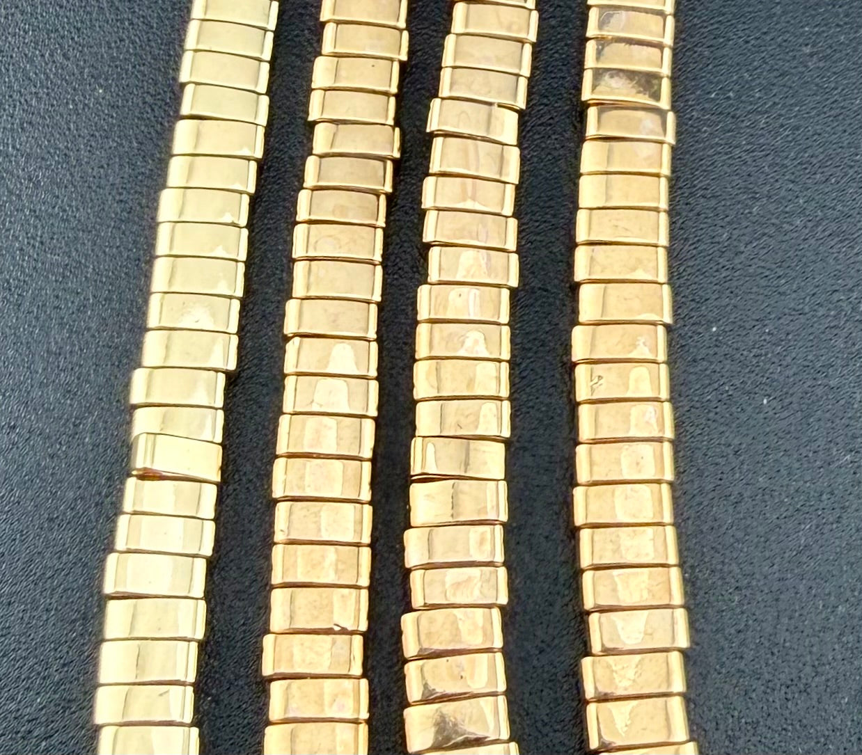 Gold Half Tila Hematite Beads 2.2x5.5mm