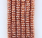 Rose Gold Rondelle Hematite Beads 3x8mm