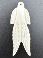 63mm Bone Leaf Pendant – Hand Carved Bone, Tribal & Indigenous Style