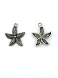 22.5mm Starfish Charm Rhodium