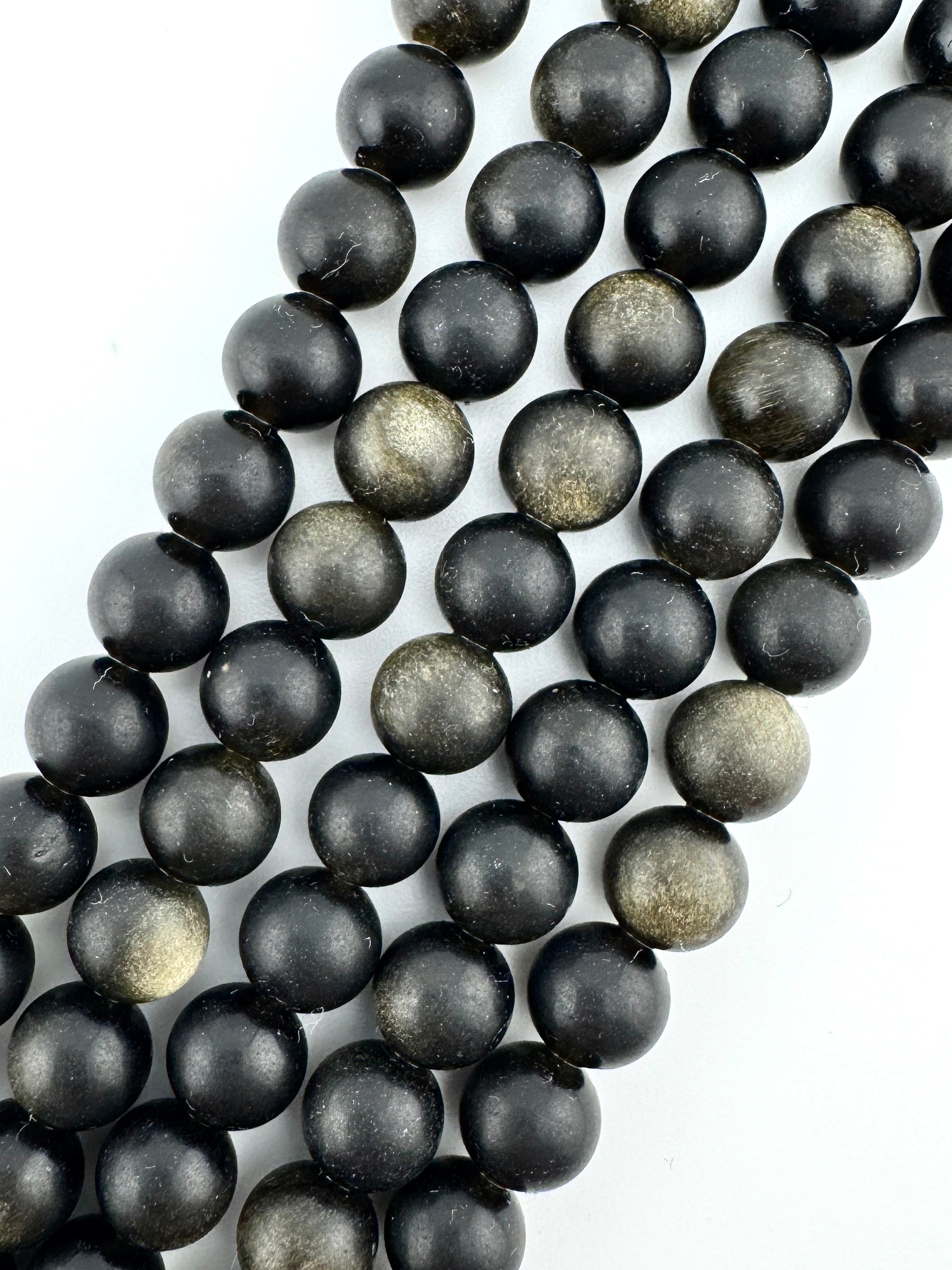 Matte Golden Obsidian Beads Available in 6mm, 8mm Sizes