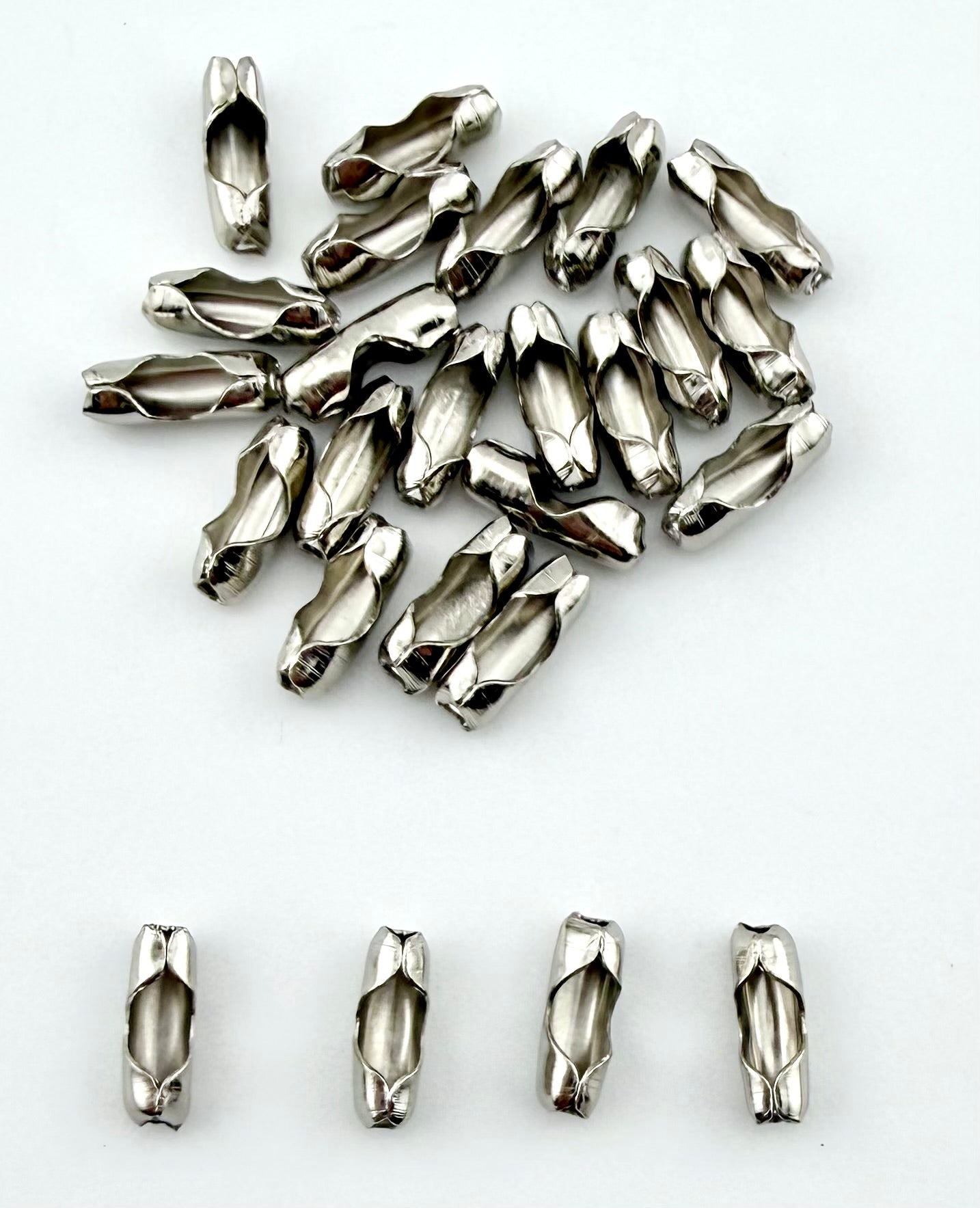 2.5mm Ball Chain Clasp Rhodium
