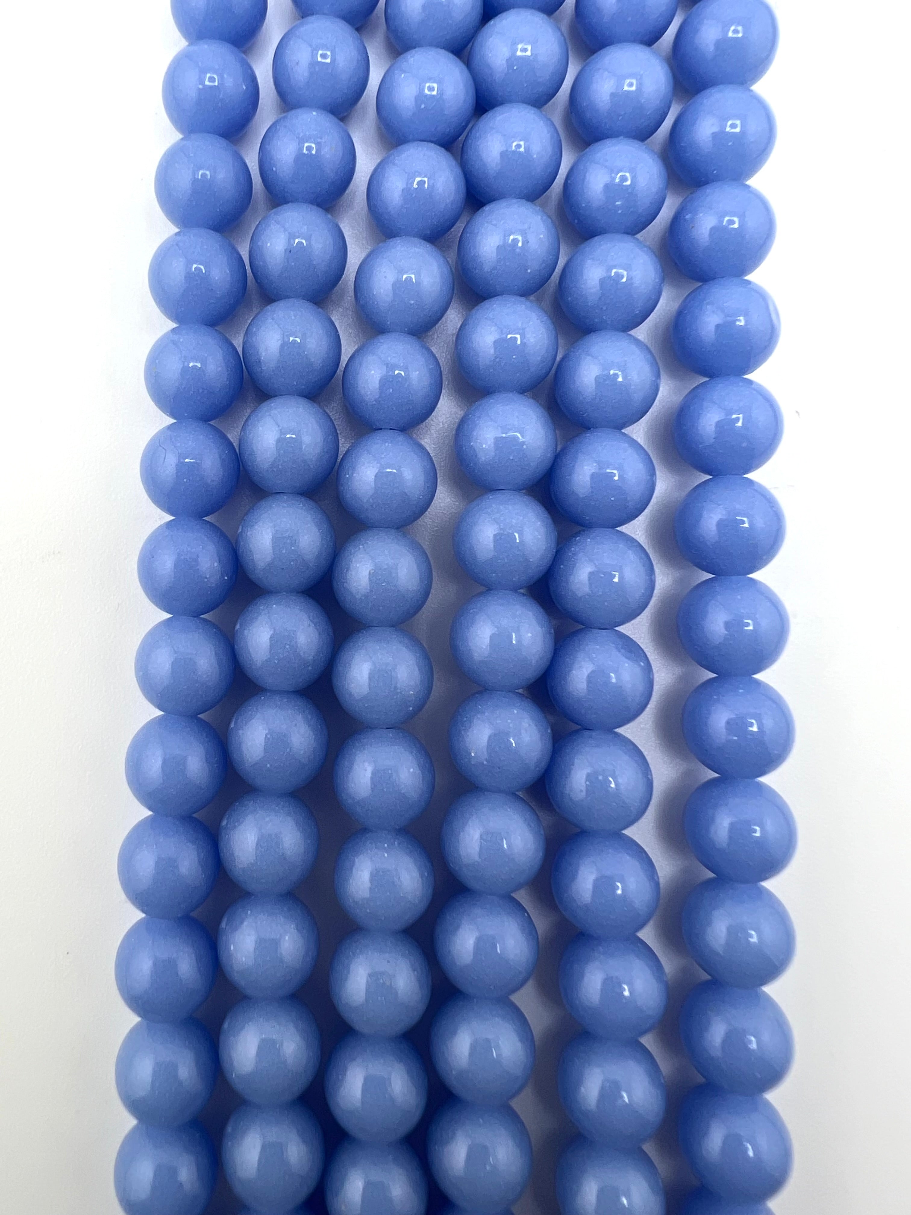 8mm Glass Glow In Dark Round Beads Dark Blue