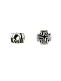 6x6mm Cross Spacer Bead Rhodium
