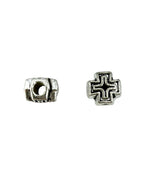 6x6mm Cross Spacer Bead Rhodium