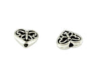 10x12mm Heart Spacer Bead Rhodium