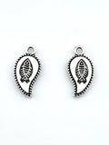 17mm Paisley Fish Charm Rhodium