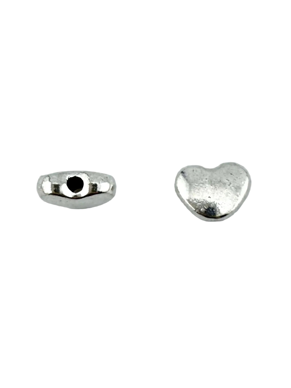6x3.5mm Heart Spacer Bead Rhodium