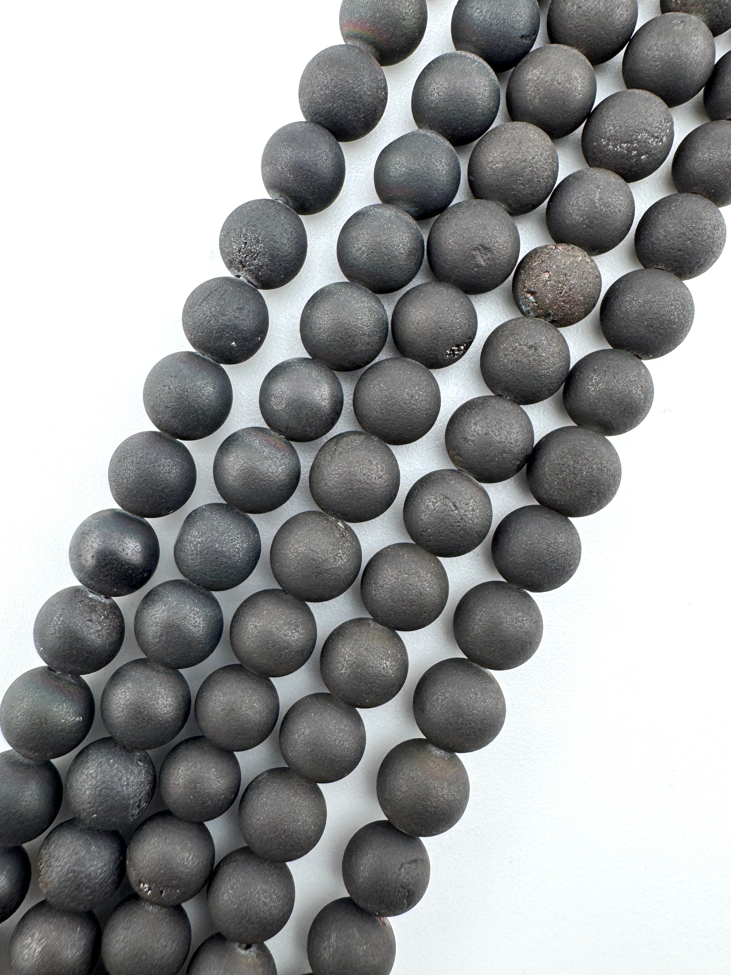 Black Druzy Beads Available in 6mm, 8mm Sizes
