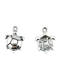 16mm Turtle Charm Rhodium