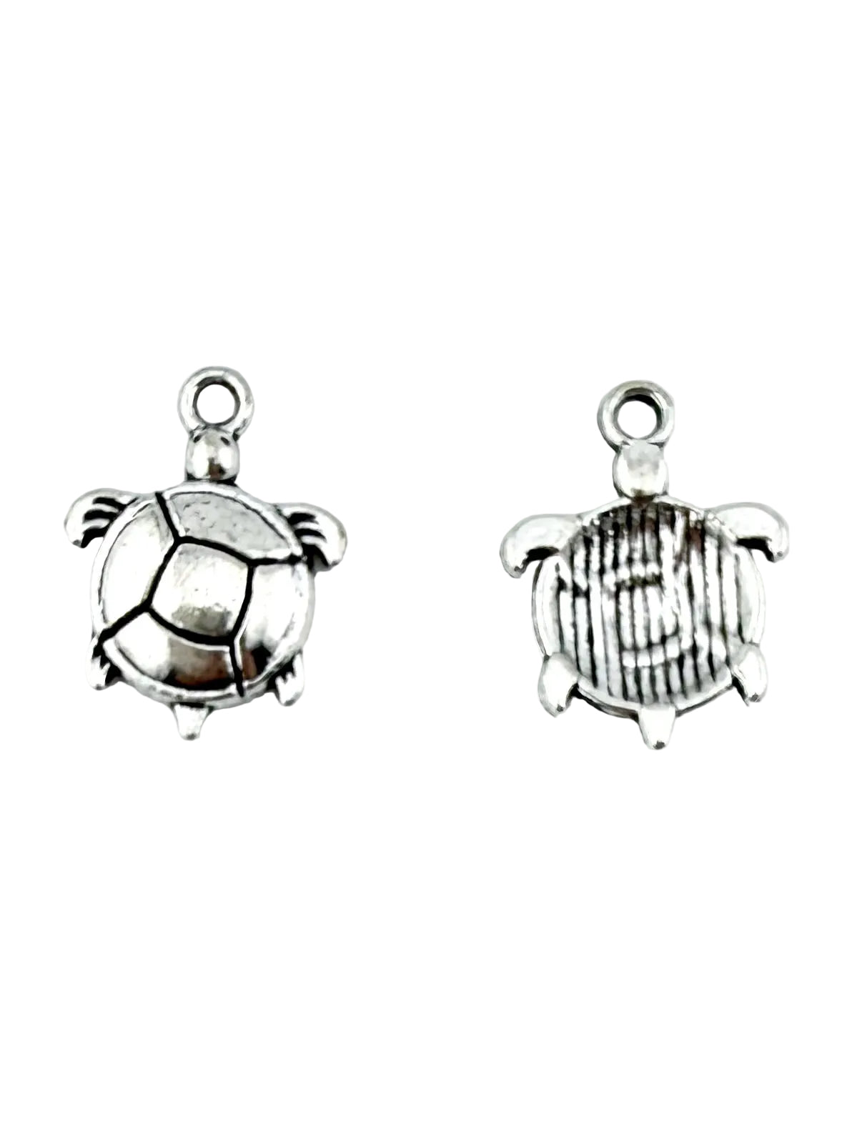 16mm Turtle Charm Rhodium