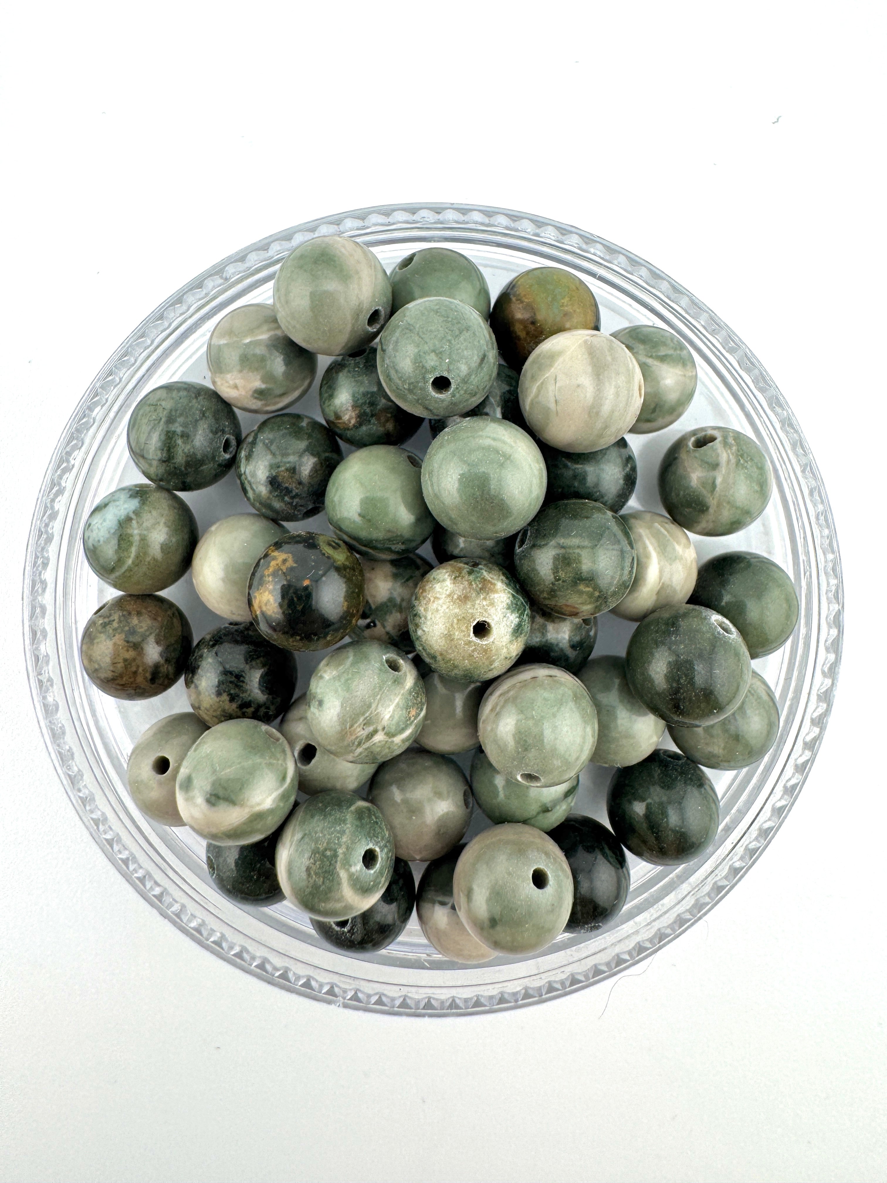 Green Wood Grain Beads Available in 6mm, 8mm Sizes