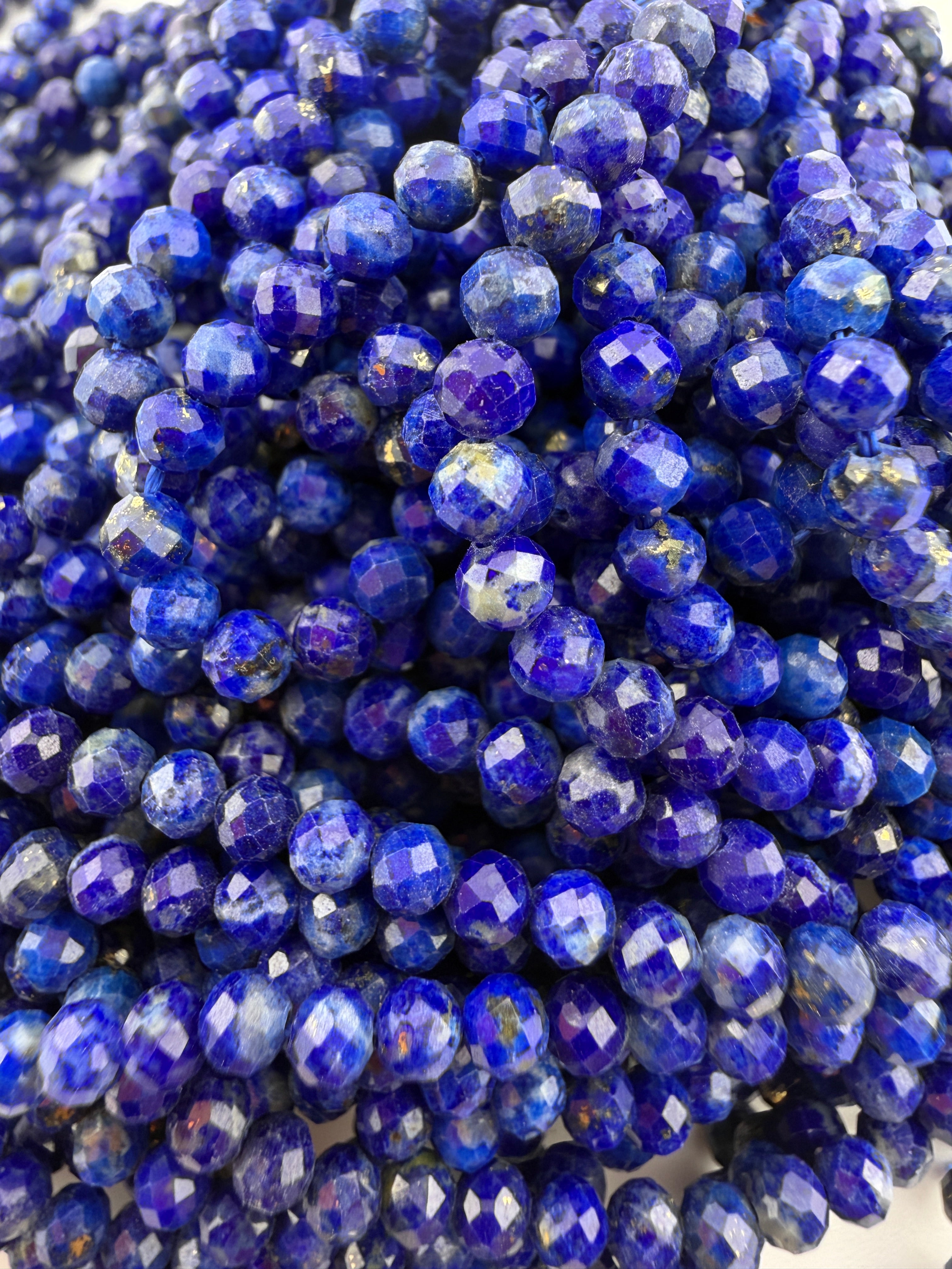 3.2mm Faceted Lapis Lazulie Beads