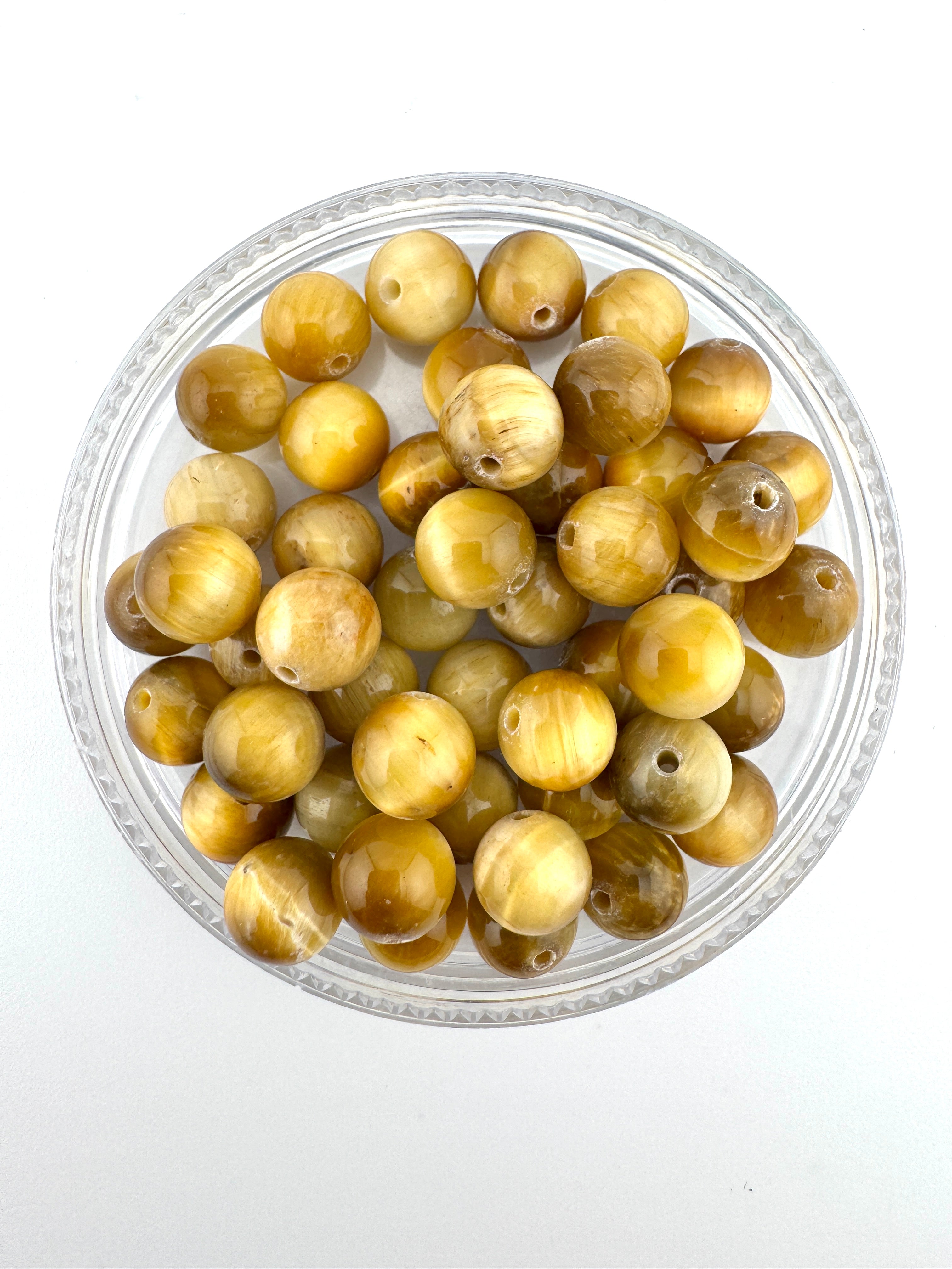 Dyed Tiger Eye Gold Beads Available in 6mm, 8mm Sizes