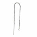 925 Sterling Silver Threader Ear Wire with Box chain, 75mm / Pair