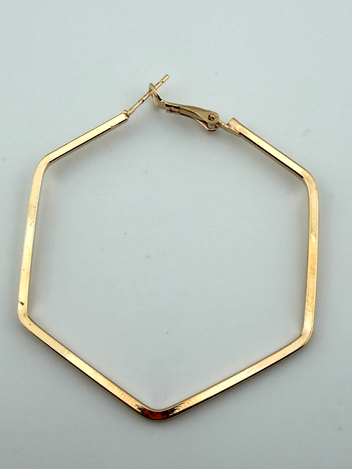 Gold Hexagon Hoop Earing Frame Pair