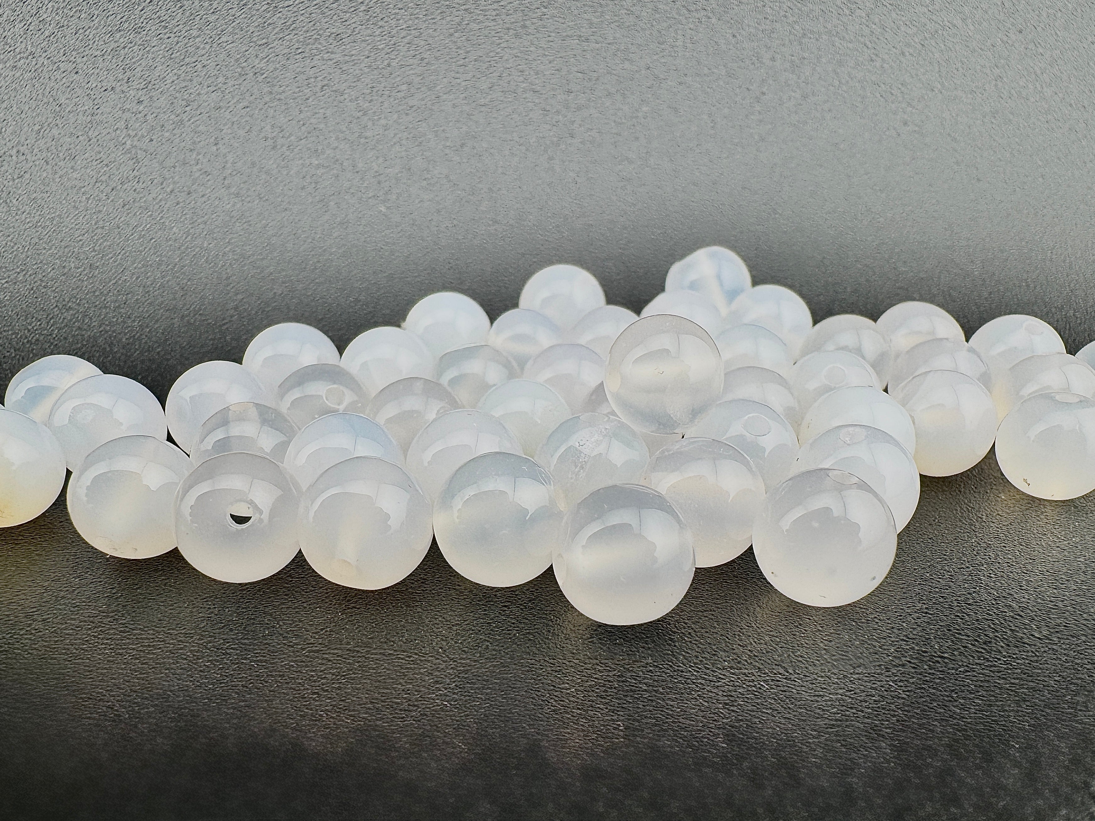 White Agate Beads Available in 6mm, 8mm, 10mm, 12mm Sizes