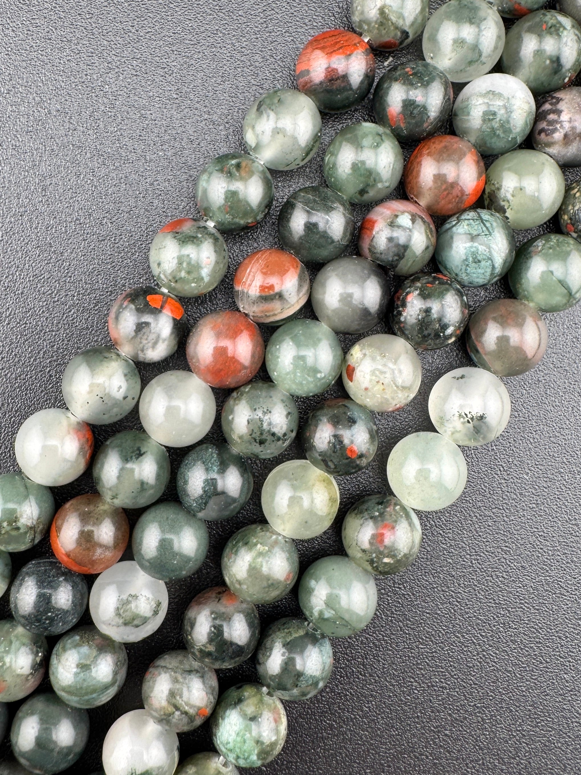 African Blood Stone Beads Availabile in 6mm, 8mm Sizes