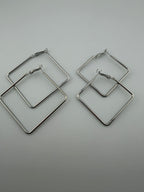 Square Frame Hoop Earing Pair