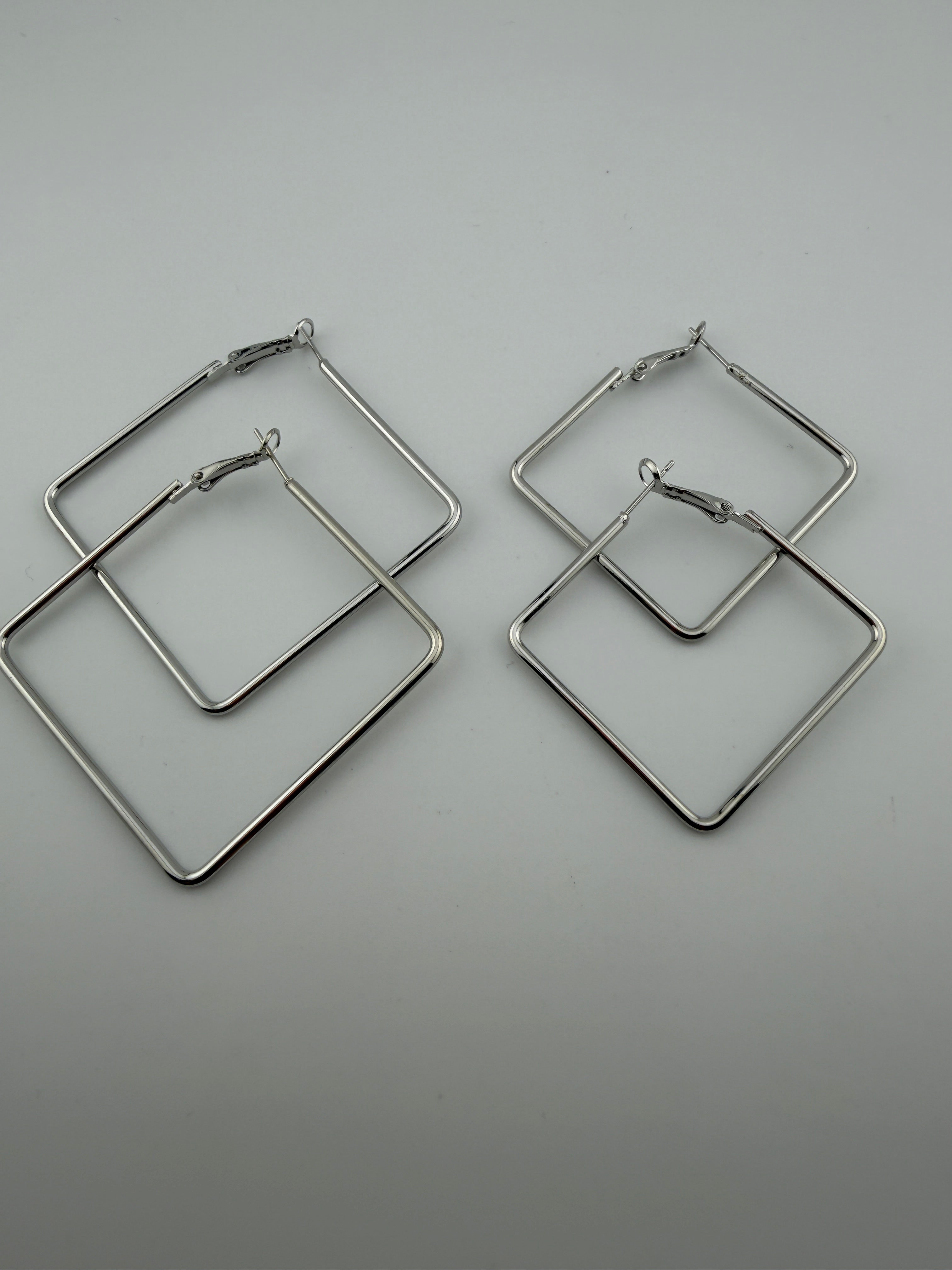 Square Frame Hoop Earing Pair