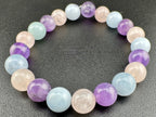 Amethyst Rose Quartz Aquamarin Trio Bead Available in 6mm, 8mm sizes
