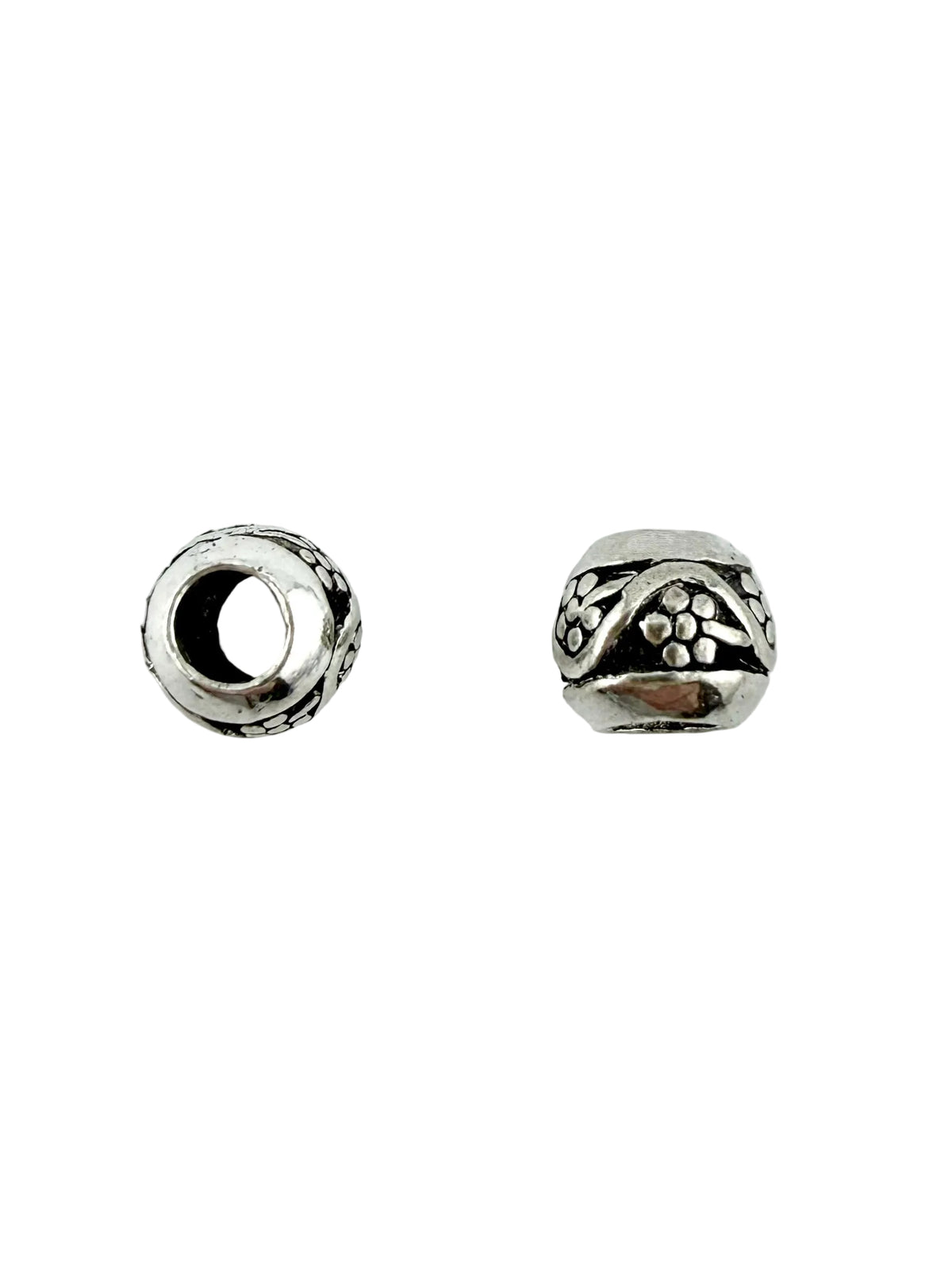 7mm Flower Spacer Bead Rhodium
