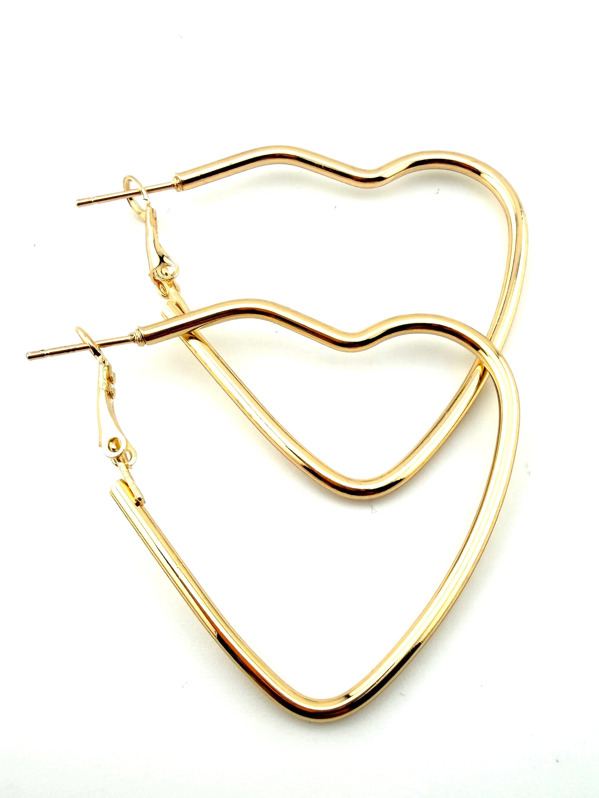 Gold Heart Hoop Earing Frame Pair