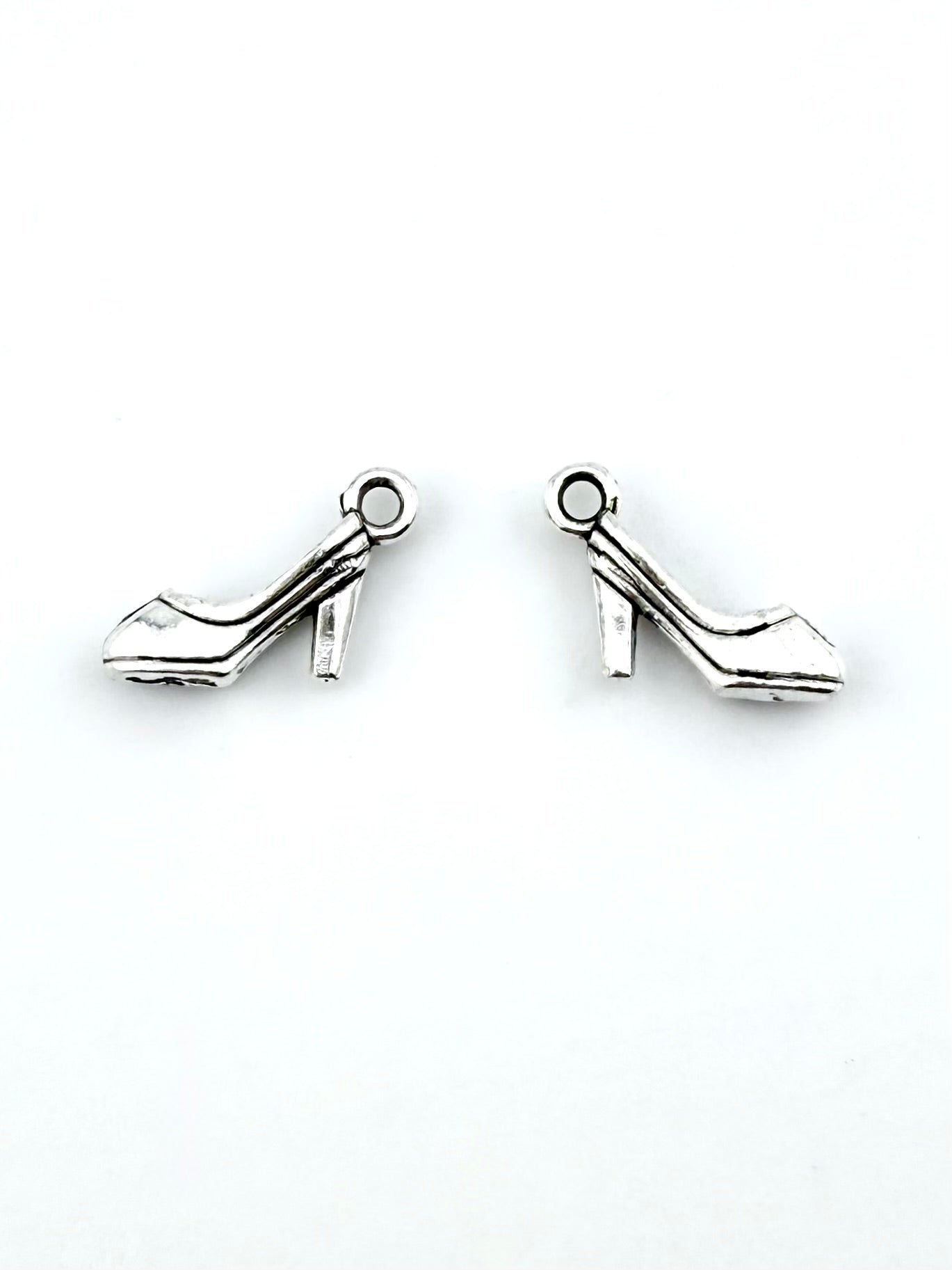 10mm High Heel Charm Rhodium