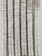1.5x8.5mm Hematite Heishi Beads Silver