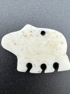 23mm Oxidized Bone Bear Pendant – Hand Carved Bone, Tribal & Indigenous Style
