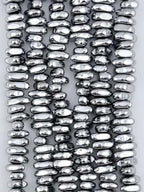 3x9mm Hematite Chips Rhodium
