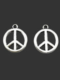 24mm Large Peace Charm Rhodium