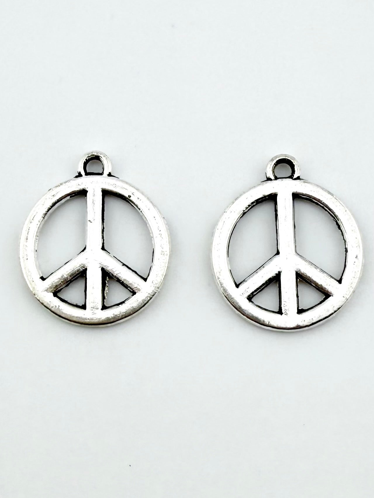 24mm Large Peace Charm Rhodium