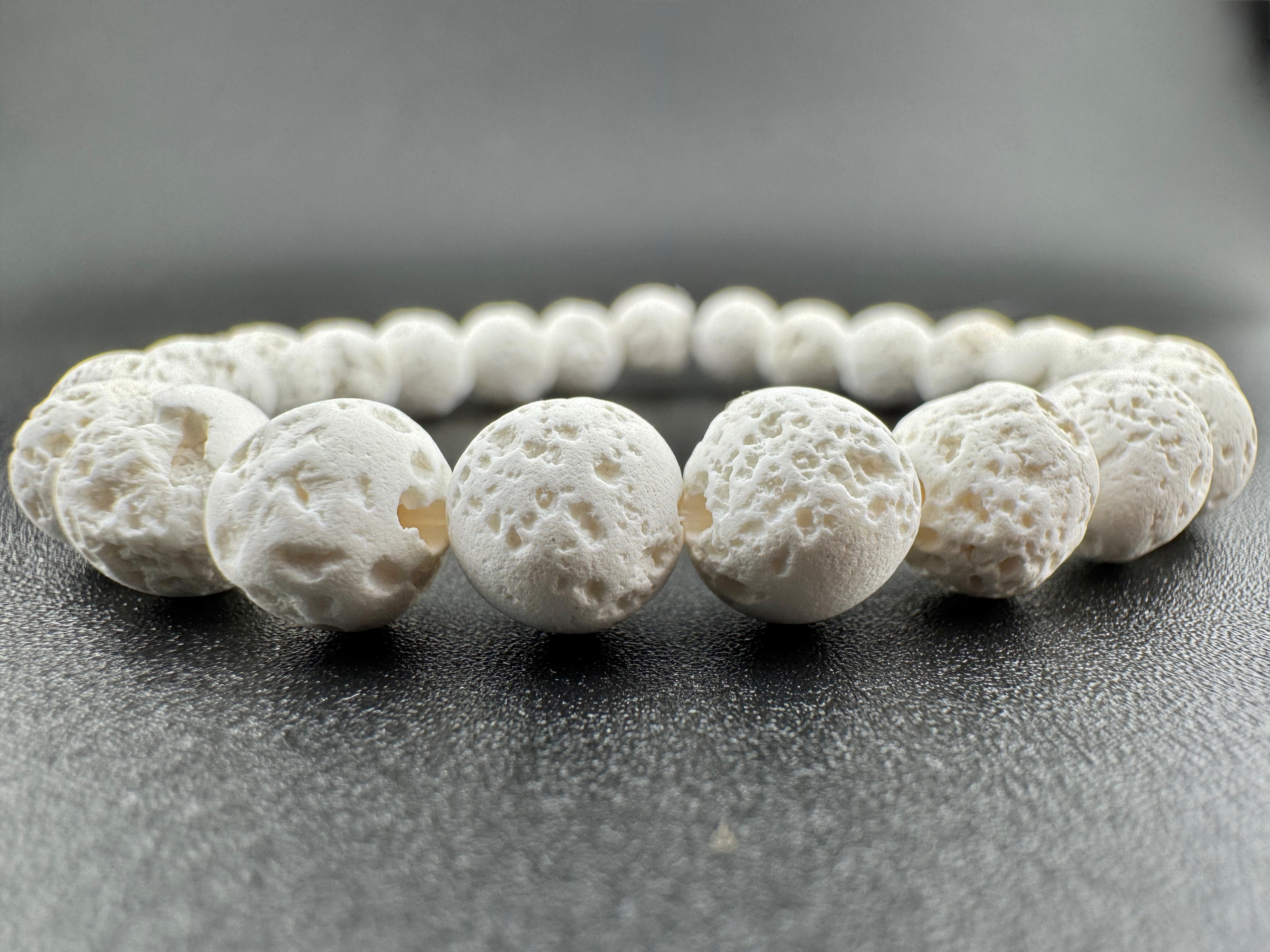 Dyed Lava Stone White Beads Available in 8mm Sizes
