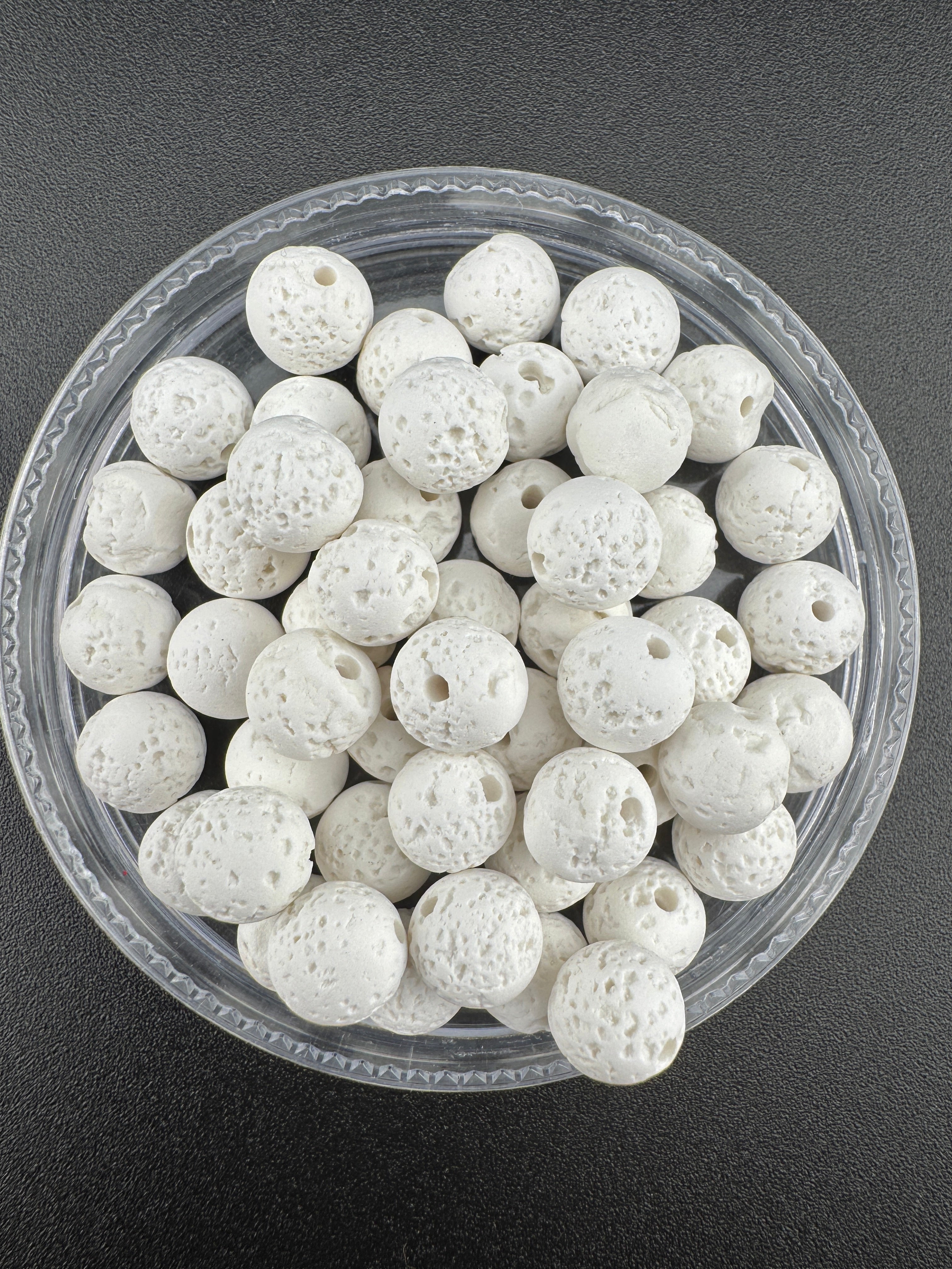 Dyed Lava Stone White Beads Available in 8mm Sizes