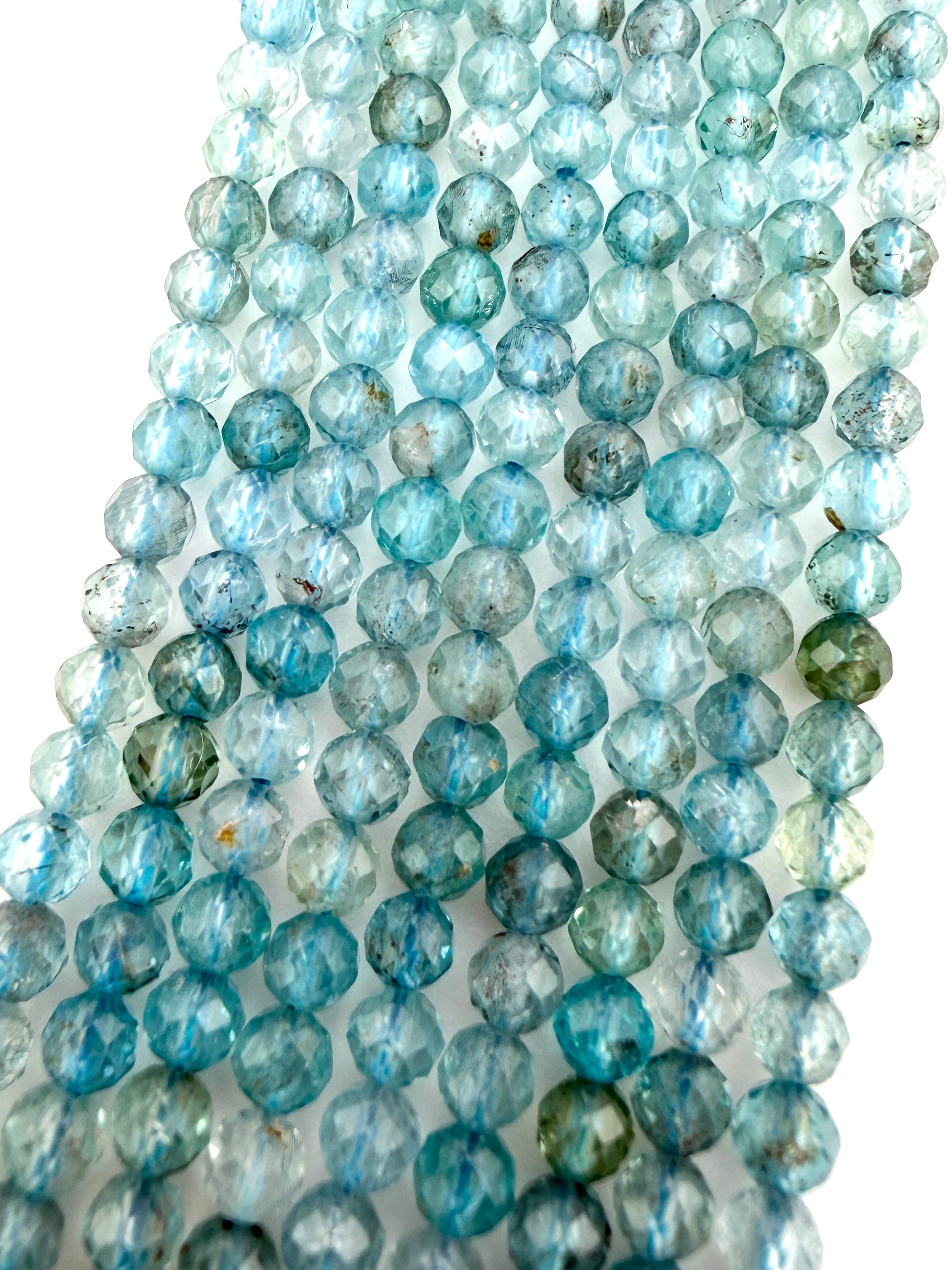 3.5mm Faceted Light Apatite Beads
