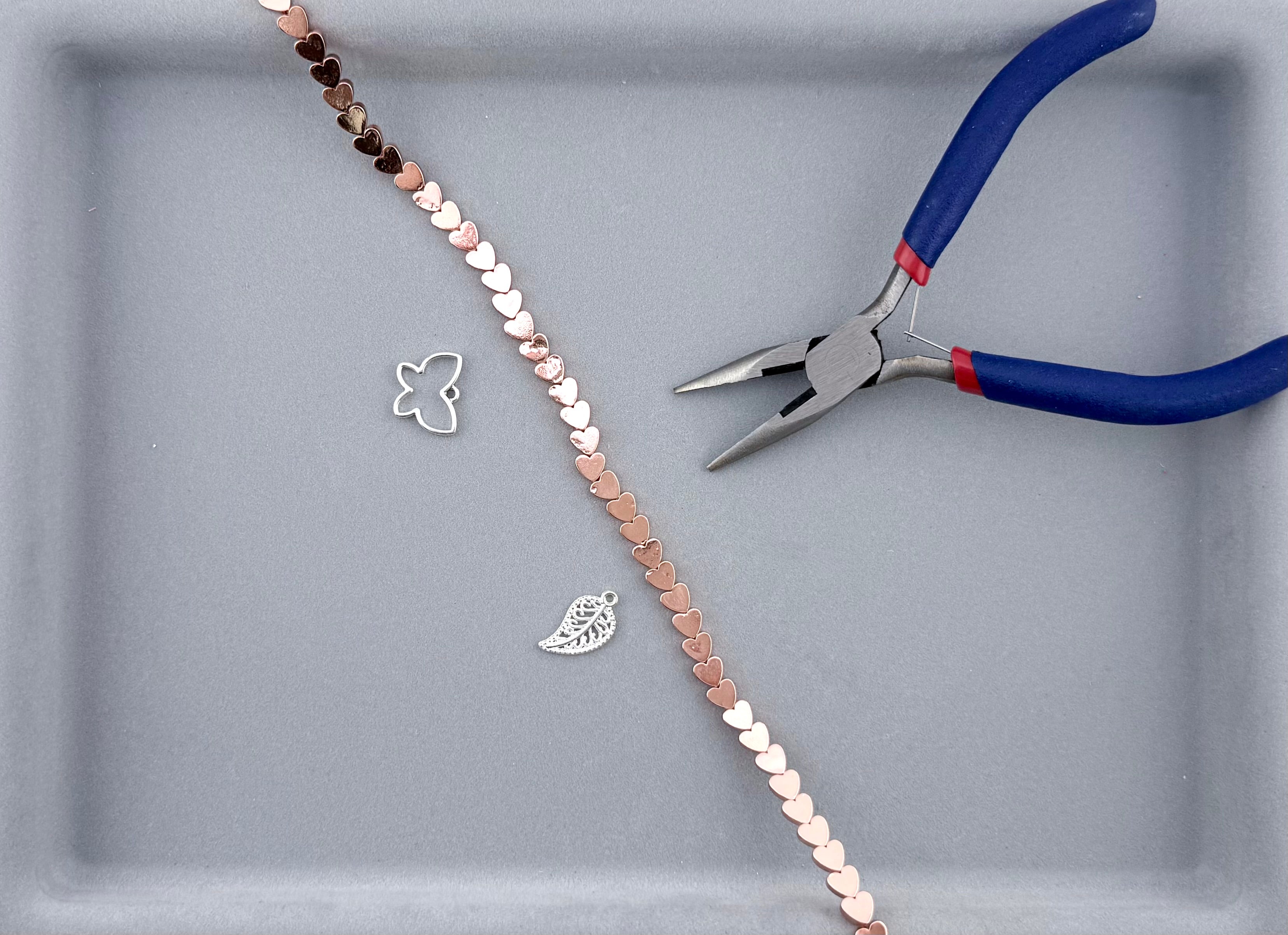 2.5x6mm Hematite Flat Heart Rose Gold
